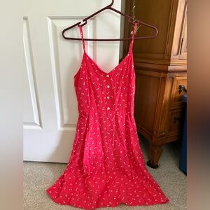 GAP Vibrant Pink Dress with Floral Pattern